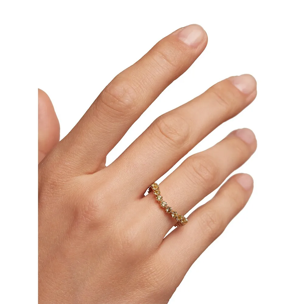 Motion 18K Goldplated Sterling Silver & Crystal Ring