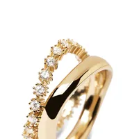 Motion 18K Goldplated Sterling Silver & Crystal Ring