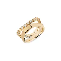 Motion 18K Goldplated Sterling Silver & Crystal Ring