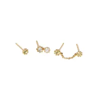 Motion 18K Goldplated Sterling Silver & Doublet Kara Set of 3 Earrings