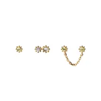 Motion 18K Goldplated Sterling Silver & Doublet Kara Set of 3 Earrings