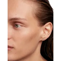 Boucles d'oreilles en argent sterling plaqué or 18 ct avec cristaux