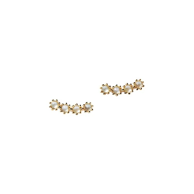 Motion 18K Goldplated Sterling Silver & Doublet Blue Tide Earrings