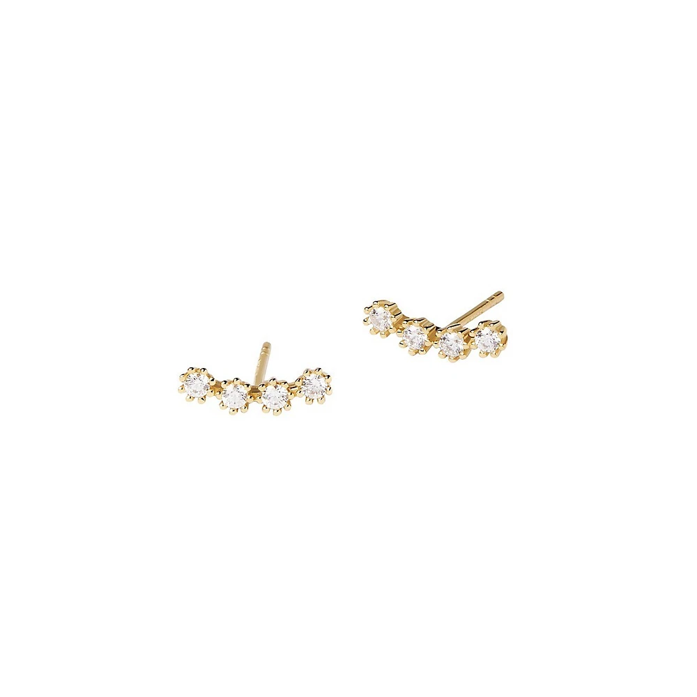 Motion White Tide 18K Goldplated Sterling Silver & Cubic Zirconia Earrings