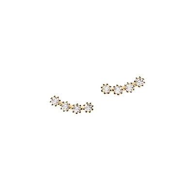 Motion White Tide 18K Goldplated Sterling Silver & Cubic Zirconia Earrings