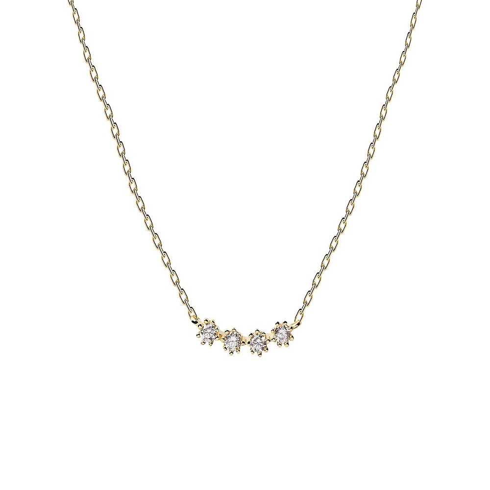 Motion White Tide 18K Goldplated Sterling Silver & Cubic Zirconia Necklace