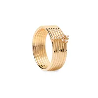 Super Nova 18K Goldplated Sterling Silver & Cubic Zirconia Ring