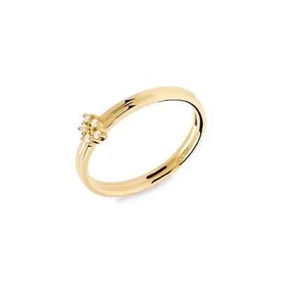 Super Future 18K Goldplated Sterling Silver & Crystal Ring