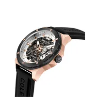 Montre automatique en acier inoxydable avec bracelet en silicone KCWGR2104204