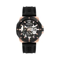 Montre automatique en acier inoxydable avec bracelet en silicone KCWGR2104204