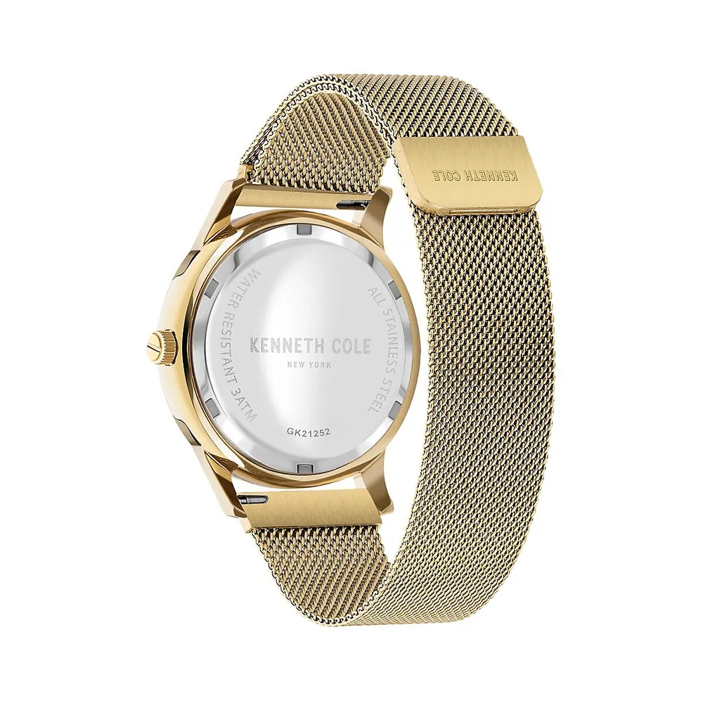 Montre moderne classique dorée en acier inoxydable avec bracelet milanais KCWGK2125202