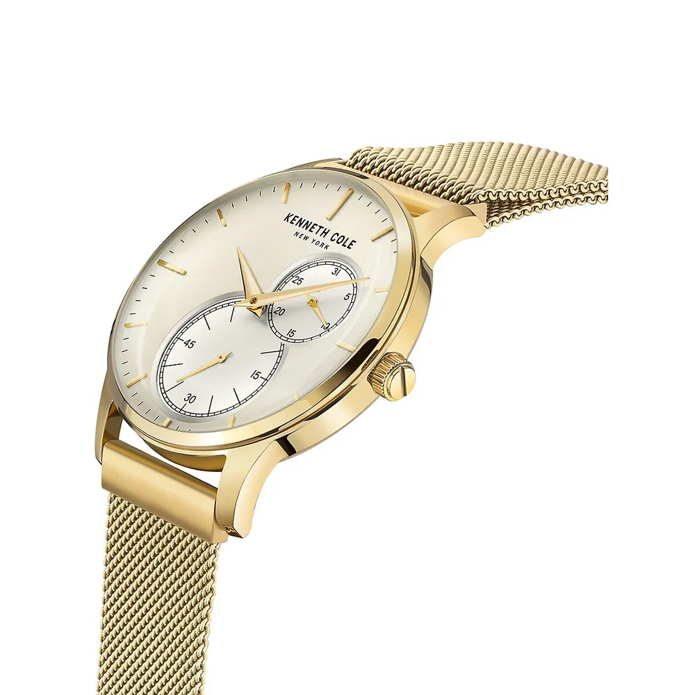 Montre moderne classique dorée en acier inoxydable avec bracelet milanais KCWGK2125202