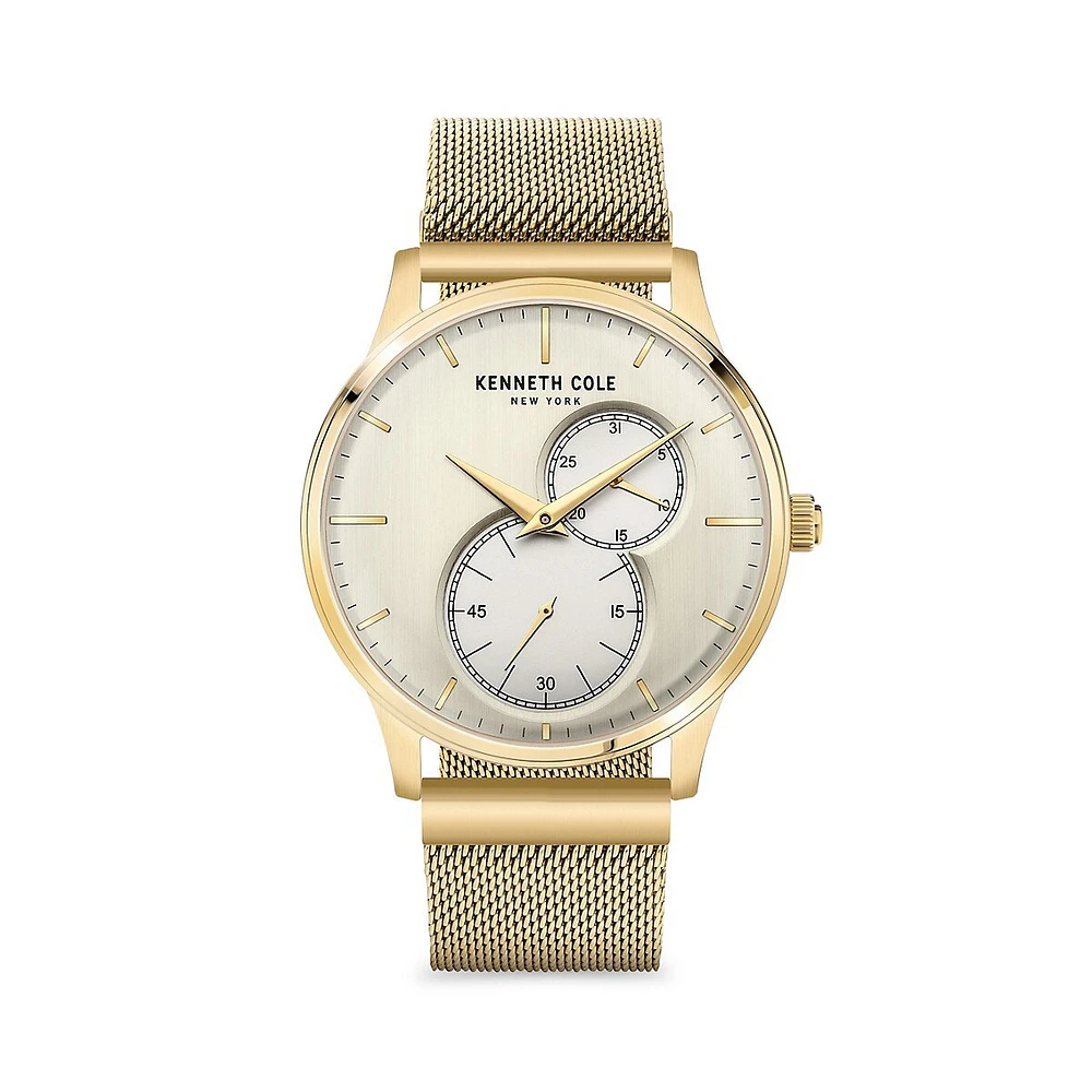 Montre moderne classique dorée en acier inoxydable avec bracelet milanais KCWGK2125202