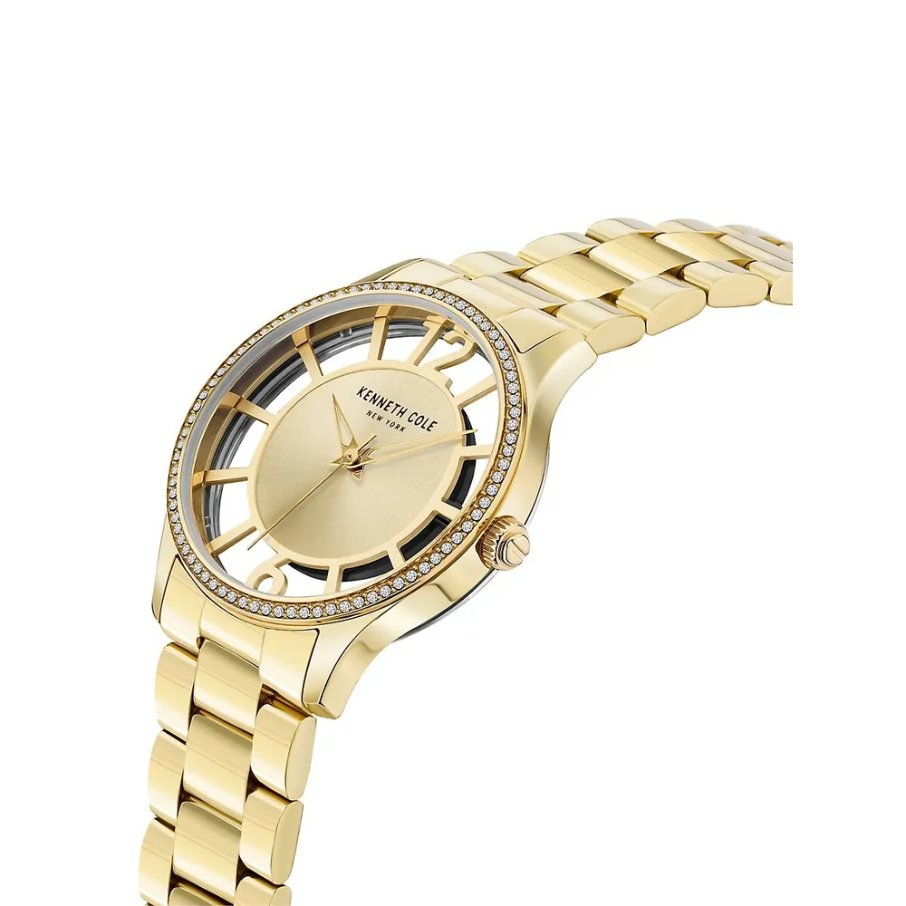 GUESS Monogram Rose-Goldtone Bracelet Watch GW0549L3