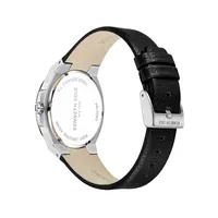 Modern Classic Stainless Steel & Leather Strap Watch KCWGB2218402