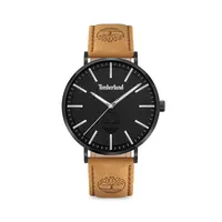 Kinsley Ionic-Plated Stainless Steel & Leather Strap Watch TDWGA2103704