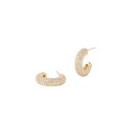 Essentials 18K Goldplated, Sterling Silver & White Zirconia Earrings