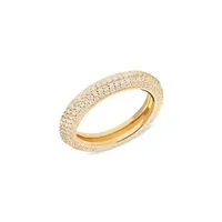 Bague en or plaqué 18 ct et argent sterling King Gold Essentials