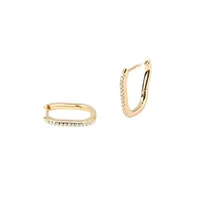 Essentials Spike 18K Goldplated Sterling Silver & White Zirconia Earrings