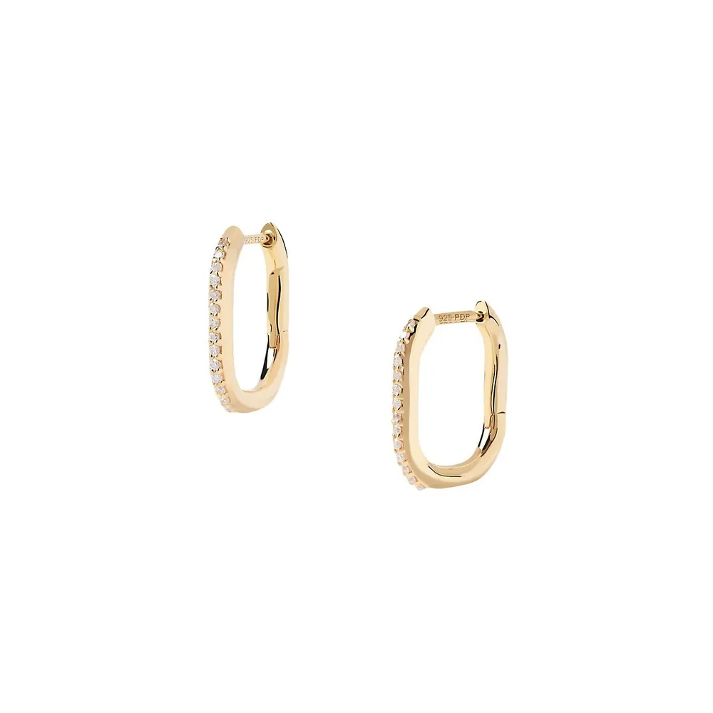 Essentials Spike 18K Goldplated Sterling Silver & White Zirconia Earrings