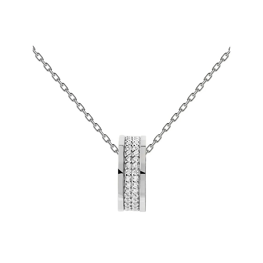 Essentials Atlas Sterling Silver & White Zirconia Necklace