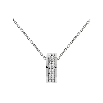 Essentials Atlas Sterling Silver & White Zirconia Necklace