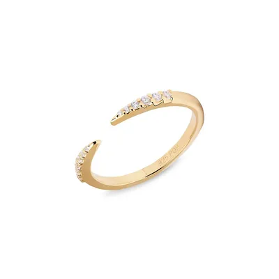 Stare 18K Goldplated Sterling Silver & Cubic Zirconia Ring