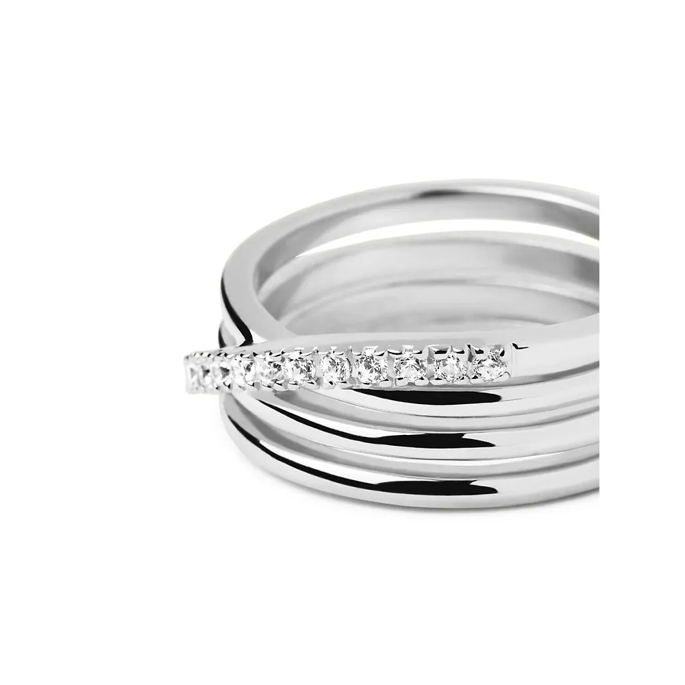 Essentials Sterling Silver & Cubic Zirconia Cruise Ring