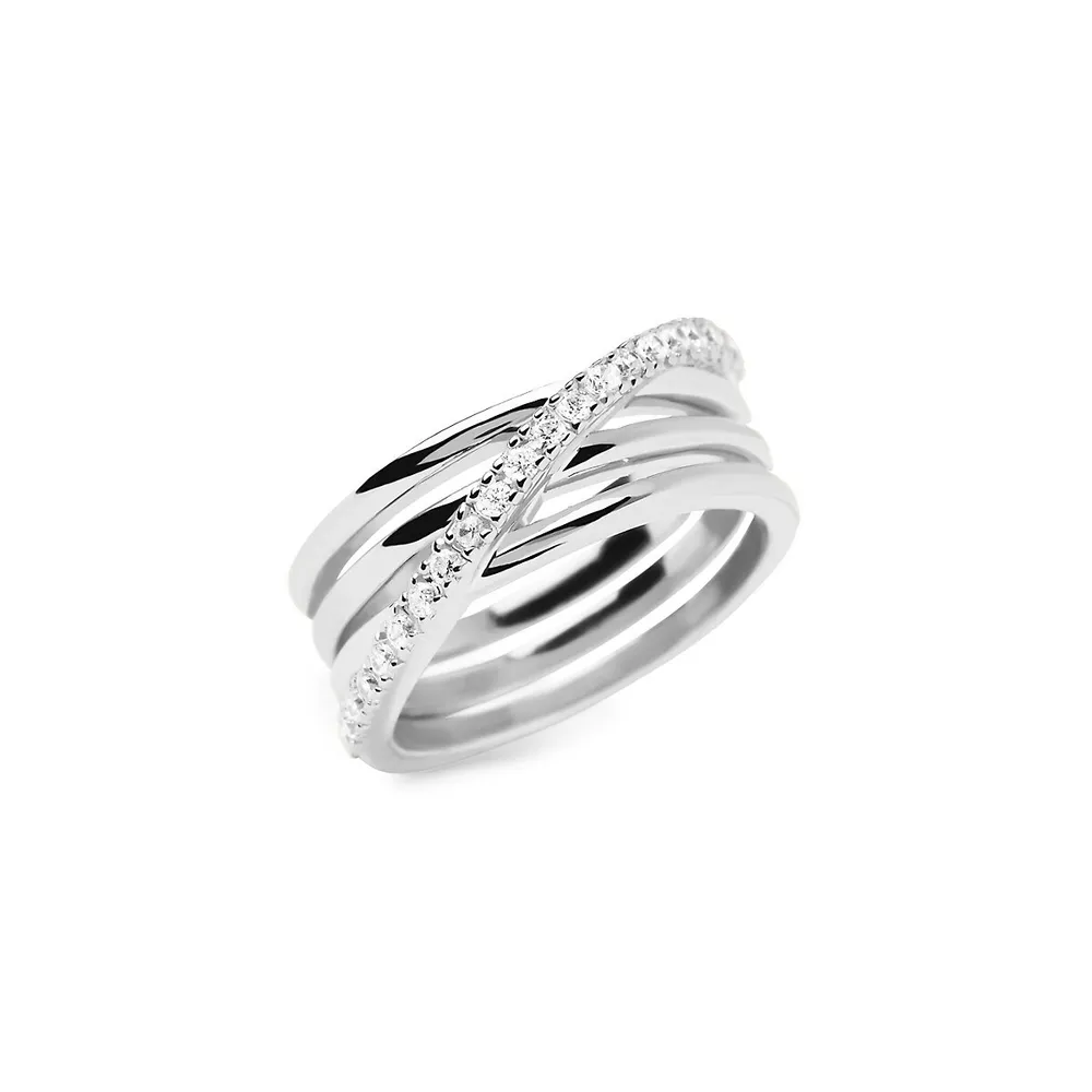 Essentials Sterling Silver & Cubic Zirconia Cruise Ring