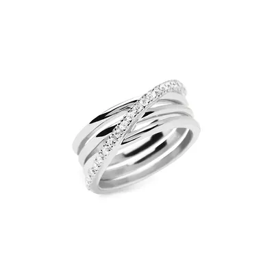 Essentials Sterling Silver & Cubic Zirconia Cruise Ring
