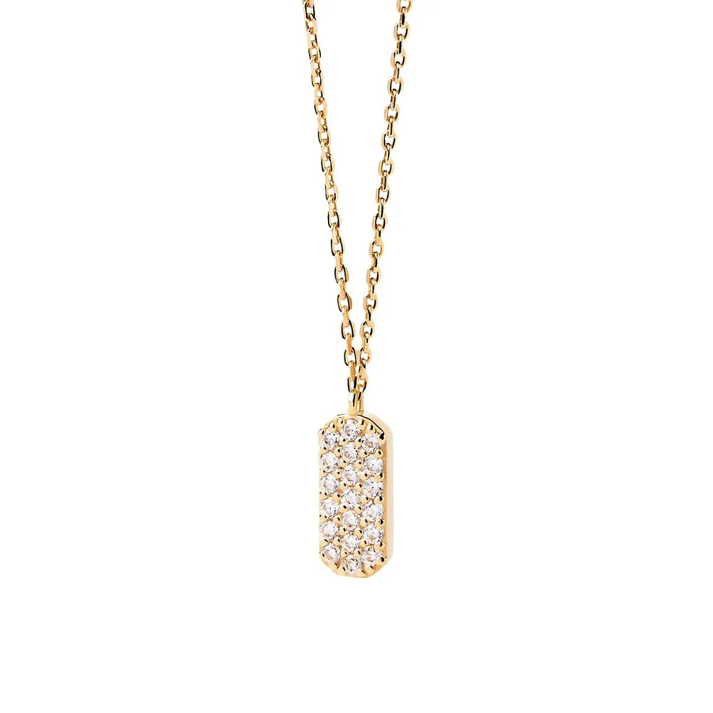 18K Goldplated Sterling Silver & White Zirconia Icy Pendant Necklace