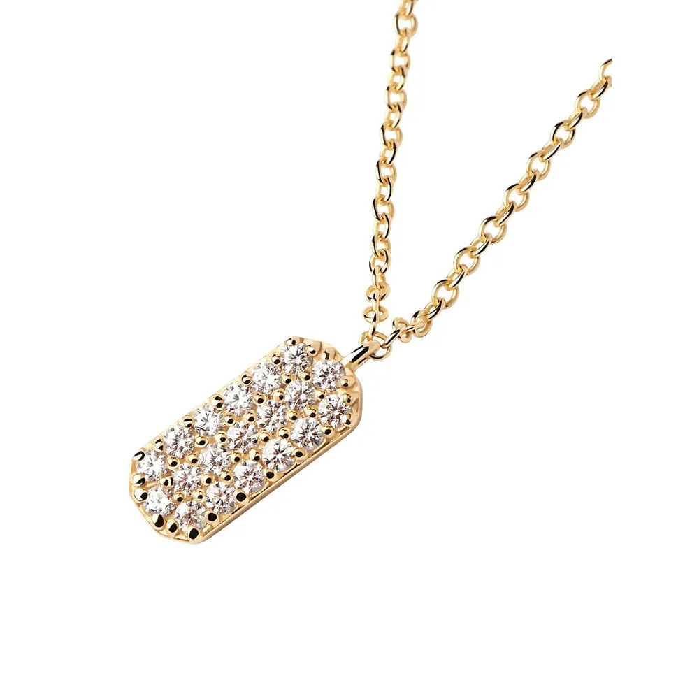 18K Goldplated Sterling Silver & White Zirconia Icy Pendant Necklace