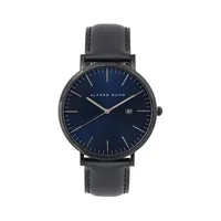 Blacktone Stainless Steel & Leather Strap Watch ASM-0040