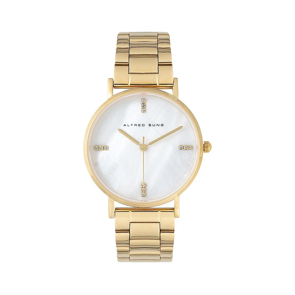 Goldtone Stainless Steel Bracelet Watch ASM-0049