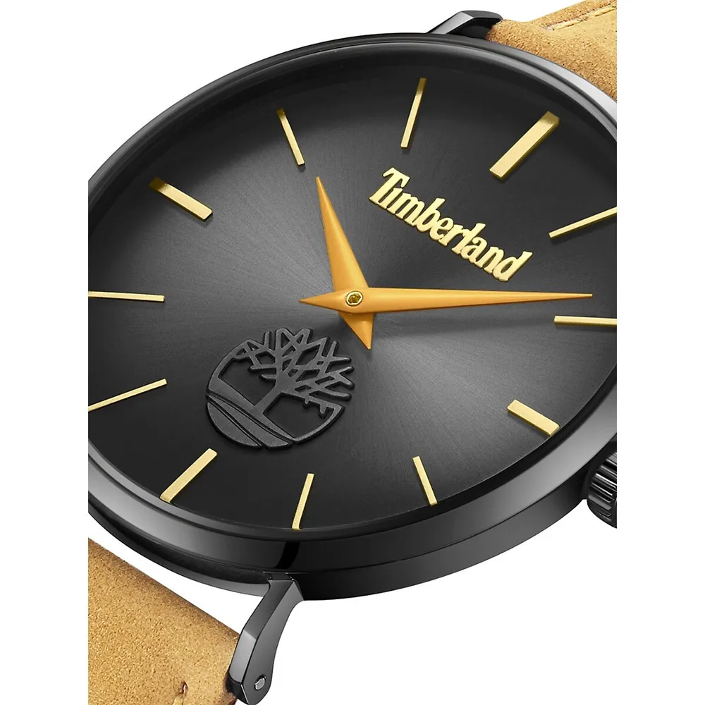 RangeleyBlack-Plated Stainless Steel & Leather Watch TDWGA0011401