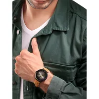 RangeleyBlack-Plated Stainless Steel & Leather Watch TDWGA0011401