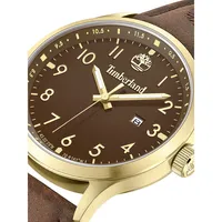 Trumbull Goldtone Stainless Steel & Leather Strap Watch ​TDWGB0010104