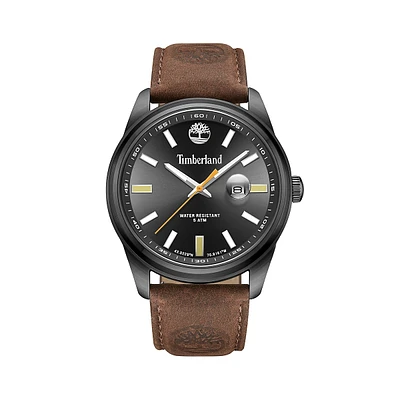 Orford Ionic-Plated Stainless Steel & Leather Strap Watch ​TDWGB0010801