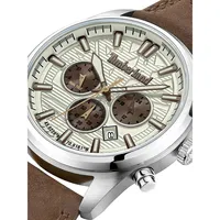 Northbridge Stainless Steel & Leather Strap Chronograph Watch ​TDWGF0009604