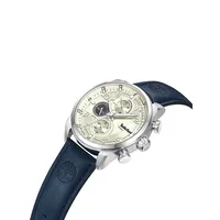 Henniker II Stainless Steel & Leather Strap Chronograph Watch​TDWGF2201105