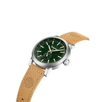 Driscoll Stainless Steel & Leather Strap Watch TDWGF2231002