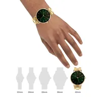 Green Dial Goldtone Bracelet Watch ASM-0060