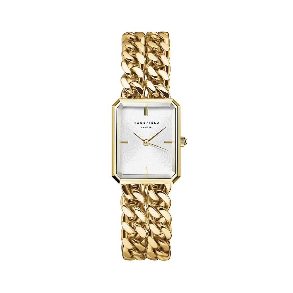 Studio Octagan XS Goldtone Stainless Steel Double-Chain Bracelet Watch SWGSG-O76