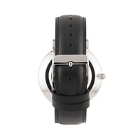 Stainless Steel & Leather Strap Watch ASM-0065