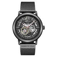 Automatic Openwork Black IP Stainless Steel Mesh Bracelet Watch KCWGY0064201