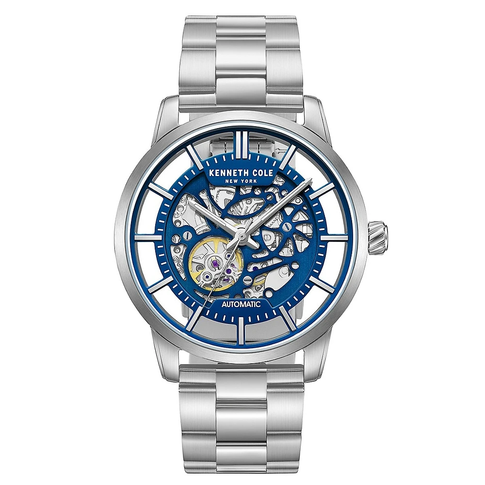 Automatic Openwork Stainless Steel Bracelet Watch KCWGY0064302