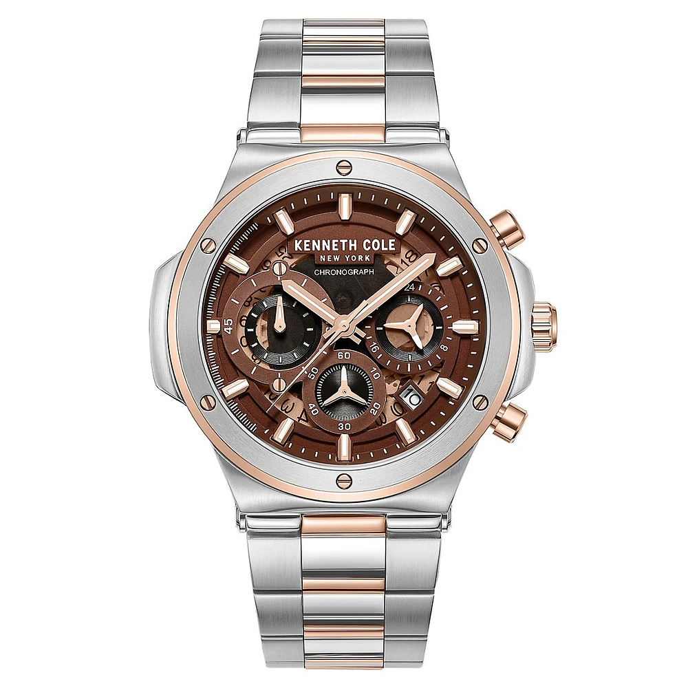 Chronograph Openwork Two-Tone Stainless Steel Bracelet Watch KCWGI0047304