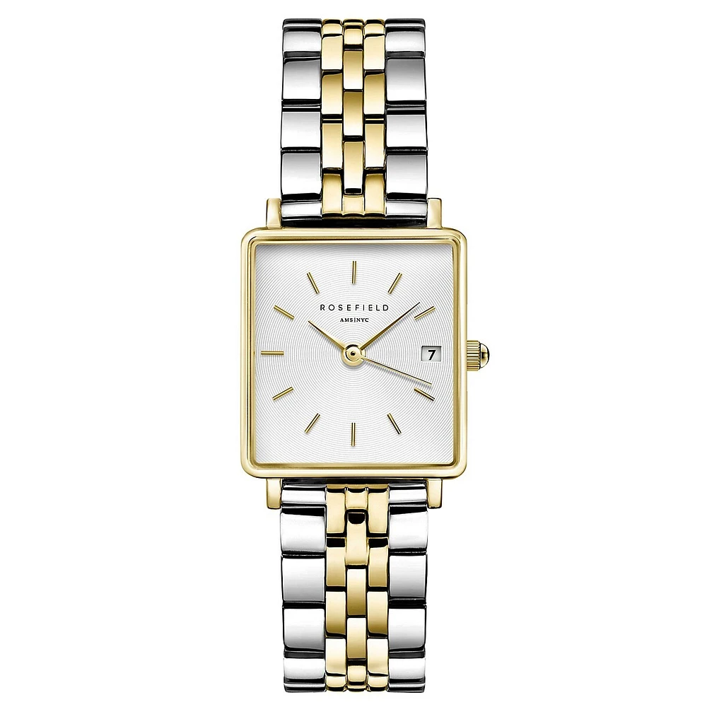 Boxy XS Brass & Duotone Stainless Steel Braclet Watch QMWSSG-Q023B