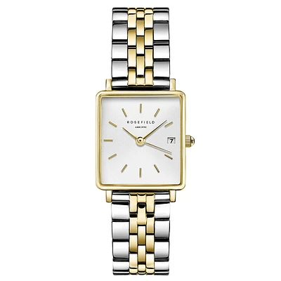 Montre-bracelet Boxy XS en laiton et acier inoxydable bicolore QMWSSG-Q023B