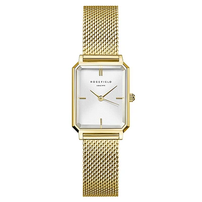 Octagon XS Brass & Goldtone Sterling Silver Mesh Strap Watch OWGMG-O73